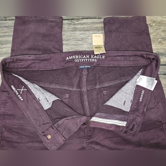 AEO Jeggings Size 12 Regular Classic Wine Sateen NWT - Picture 4 of 8